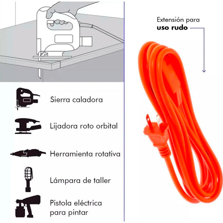 ANDY EXTENSION ELECTRICA ANDY 5 MTS NARANJA