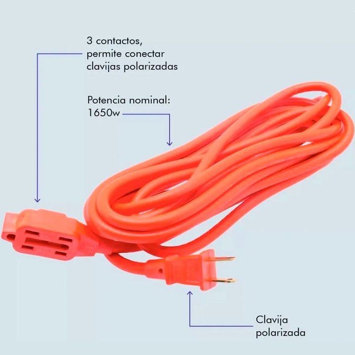 ANDY EXTENSION ELECTRICA ANDY 5 MTS NARANJA