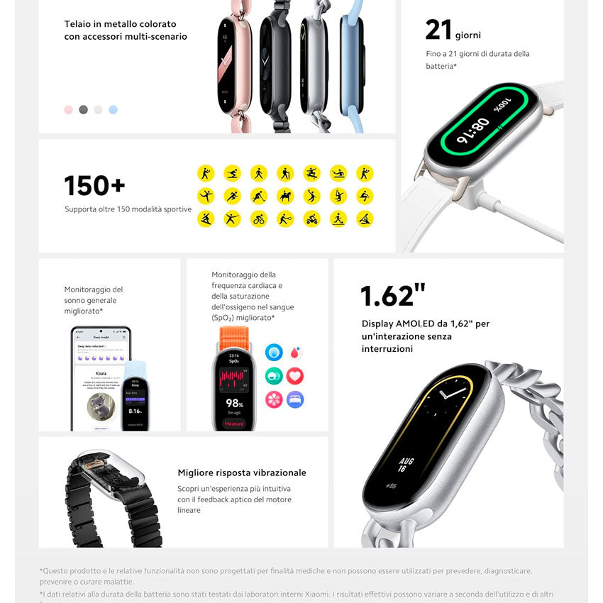 XIAOMI FITNESS BAND MI SMART BAND 9 MONITOREO DE SALUD ACTIVIDAD FISI