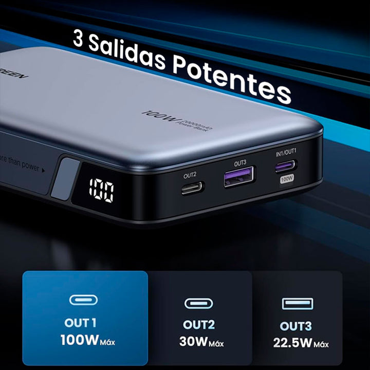 Bateria de Respaldo Ugreen 20000 Mah 100w