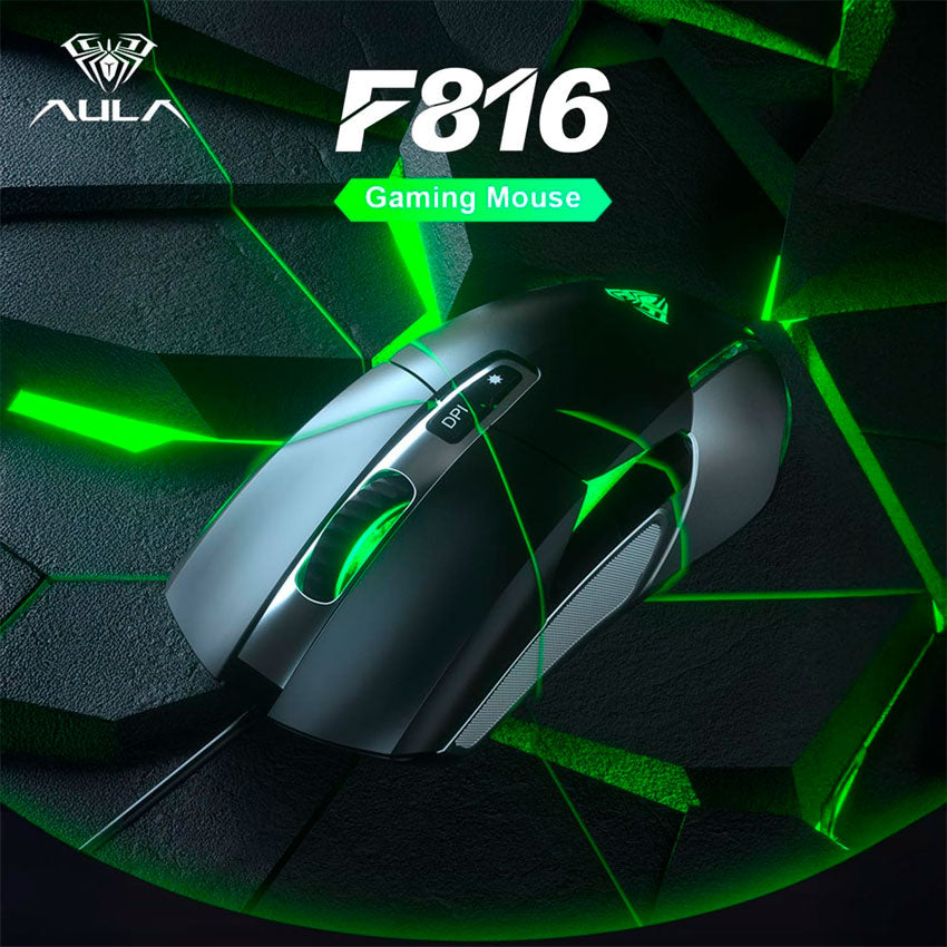 AULA MOUSE GAMER F816 RGB ERGONÓMICO