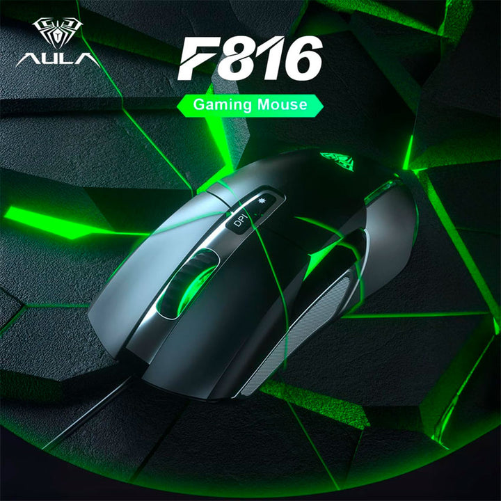 AULA MOUSE GAMER F816 RGB ERGONÓMICO