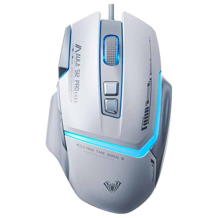 AULA MOUSE GAMING GAMER S12 PRO 2800 DPI RGB ERGONÓMICO