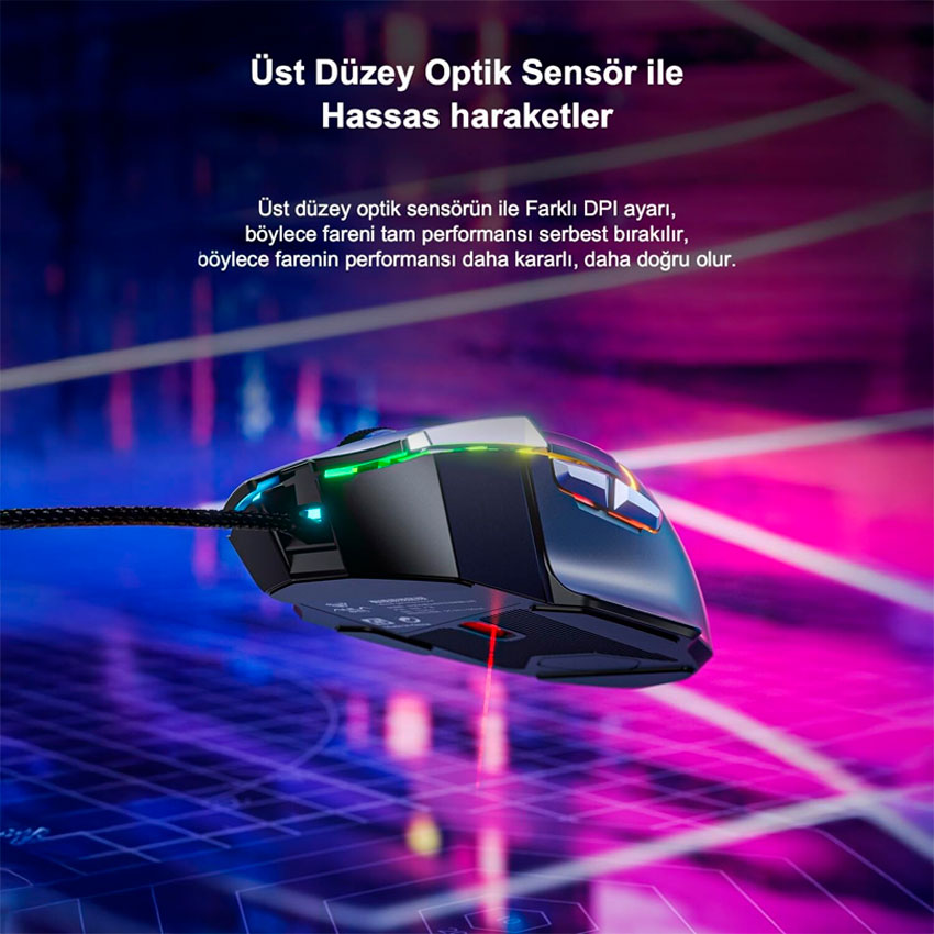 AULA MOUSE GAMING GAMER S12 PRO 2800 DPI RGB ERGONÓMICO