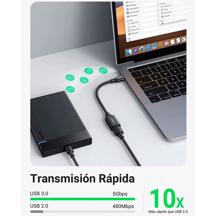 Ugreen Adaptador Otg Usb Tipo C a Usb 3.0 Hembra