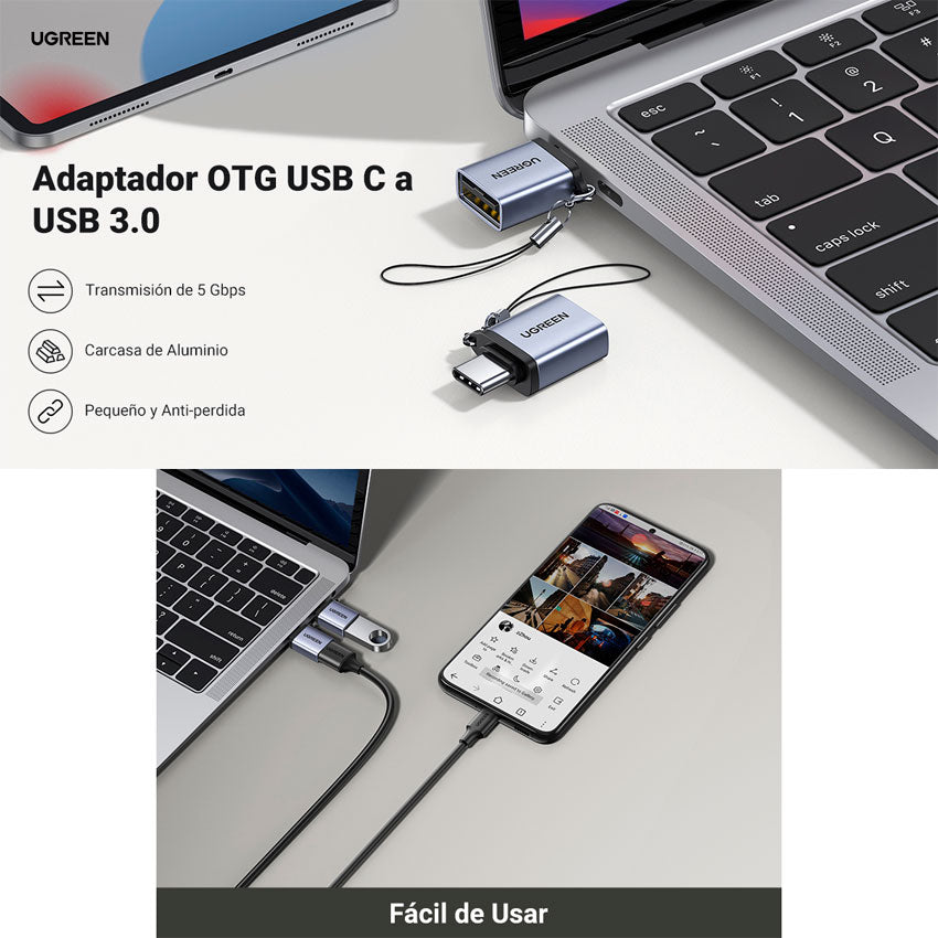 Ugreen Adaptador Otg Usb Tipo " C" a Usb Hembra