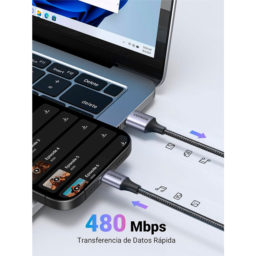 Cable Usb a Usb Tipo " C" Ugreen