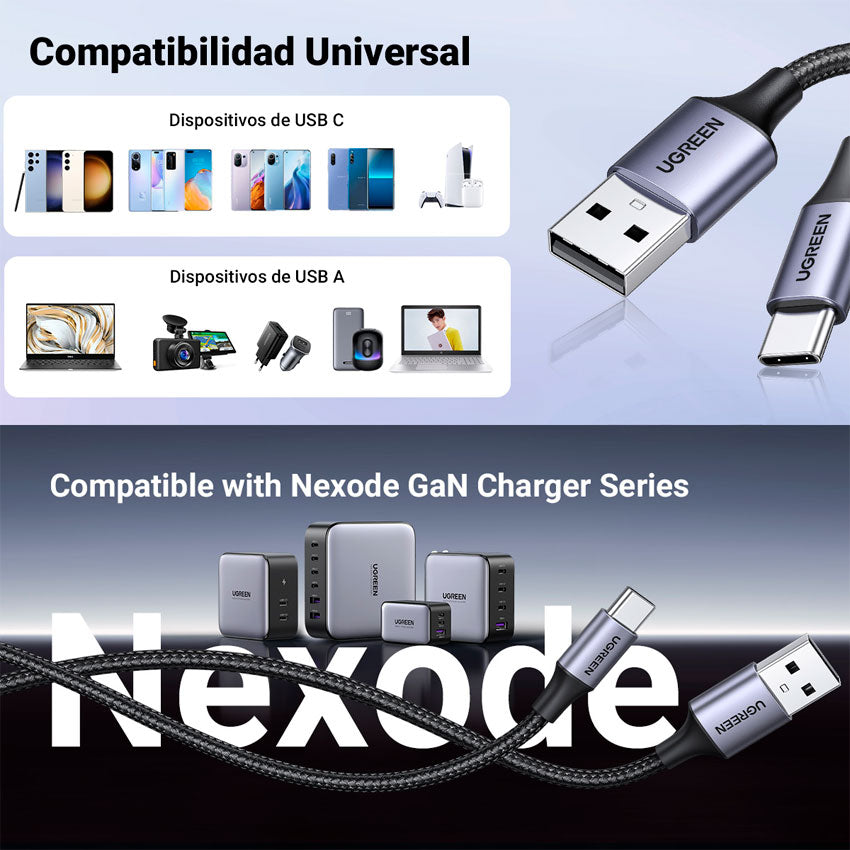 Ugreen Cable Usb a Usb Tipo " C" 18w