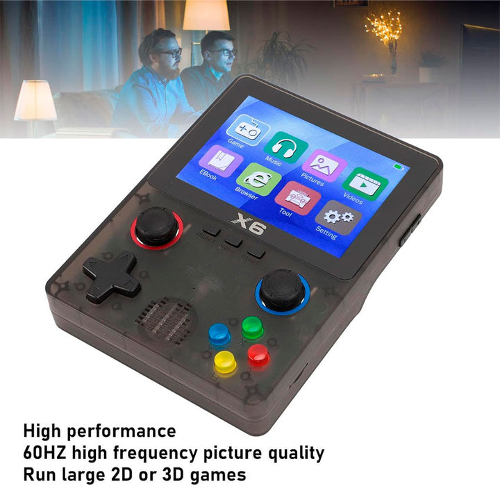 X6 Aparato Videojuego Portatil 3,5” Ips, 11 Simuladores, Doble Joystick