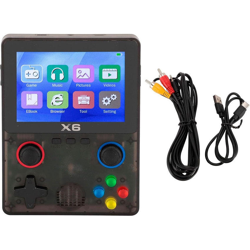 X6 Aparato Videojuego Portatil 3,5” Ips, 11 Simuladores, Doble Joystick