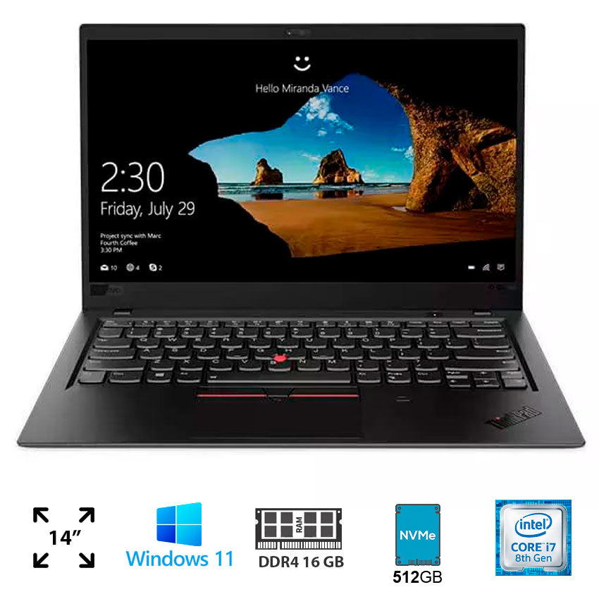 LENOVO THINKPAD X1 CARBON 6TH GEN 14" FHD IPS LAPTOP I5-8250U 8GB 256