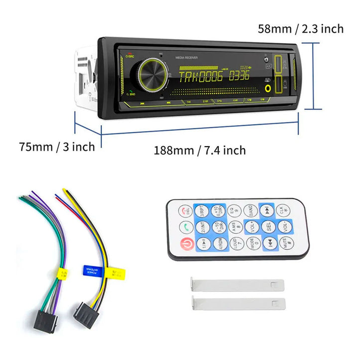 POWER ACOUSTIK AUTO STEREO BLUETOOTH PL-40B – 1 DIN CON PUERTOS USB DUAL