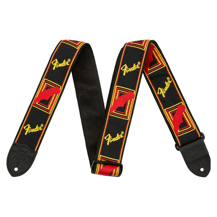 FENDER CORREA MONO STRAP BLK/YLW/RED ACOLCHADA Y AJUSTABLE