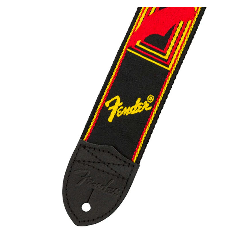 FENDER CORREA MONO STRAP BLK/YLW/RED ACOLCHADA Y AJUSTABLE
