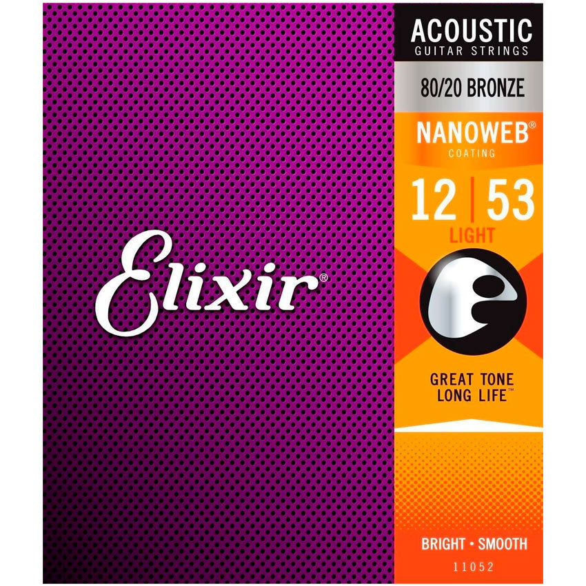 Encordadura Guitarra Elixir 80/20 Bronce Light Nanoweb
