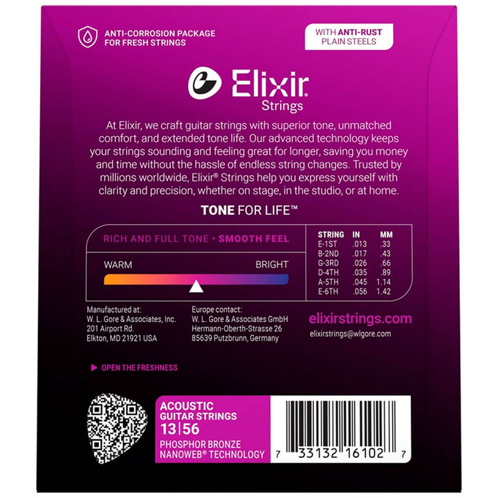 ENCORDADURA GUITARRA ACUSTICA NANOWEB ELIXIR
