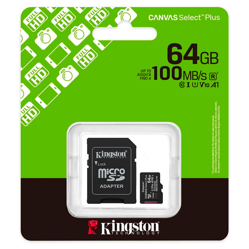 Kingston Memoria Micro Sd 64gb Canvas Select Plus Ge3 Clase 10