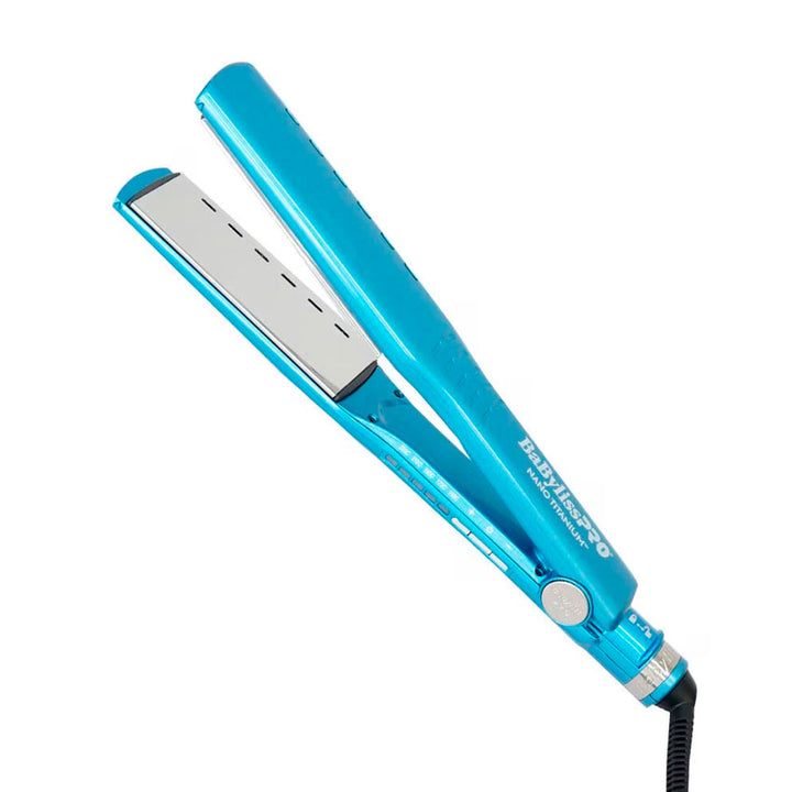 PLANCHA PARA CABELLO HUMEDO Y SECO BABYLISS TITANIO AZUL