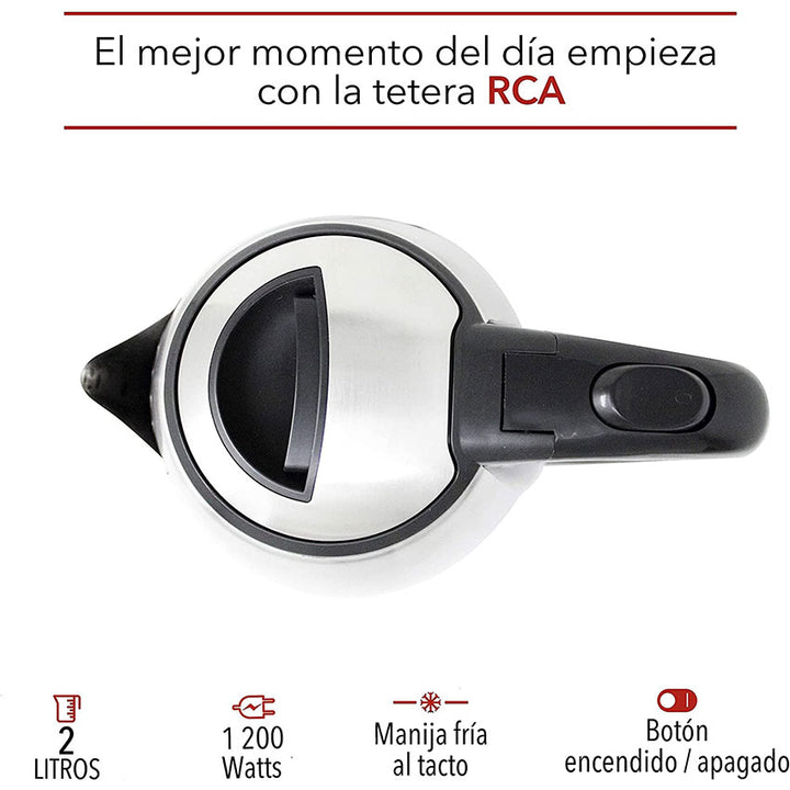 RCA TETERA ELECTRICA CON JARRA DE ACERO INOXIDABLE 2 LITROS