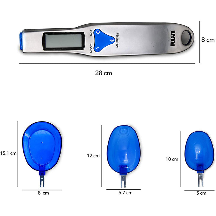 CUCHAHRA DE COCINA DIGITAL RCA PLASTICO/ALUMINIO HASTA 500G BATERIAS