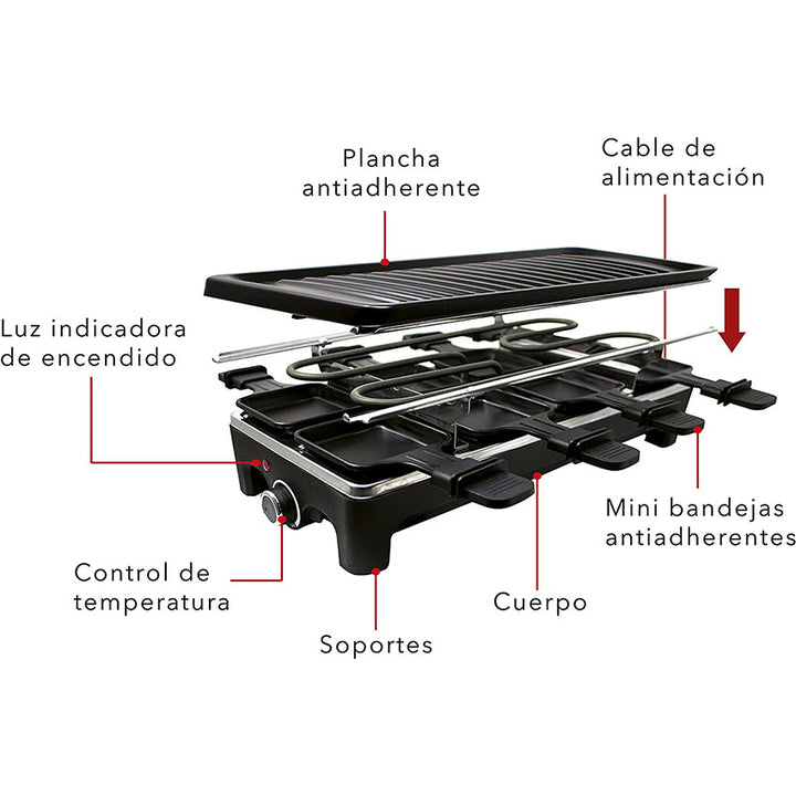 RCA PARRILLA RACLETTE ANTIADHERENTE ELECTRICA RC-47