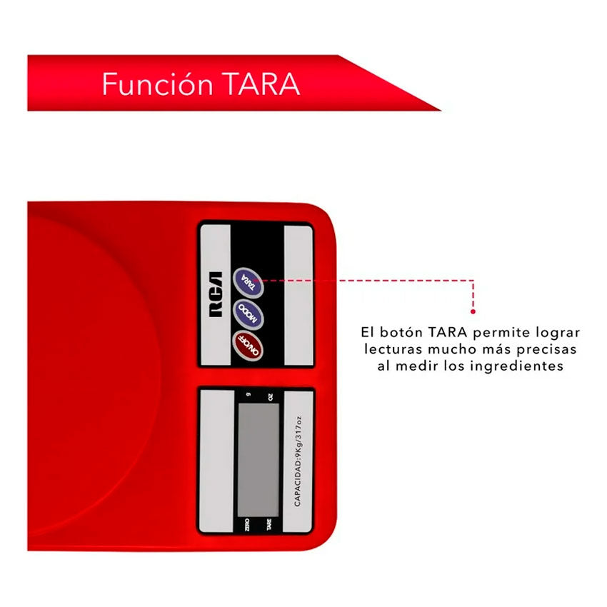 RCA BASCULA DIGITAL DE COCINA ROJA