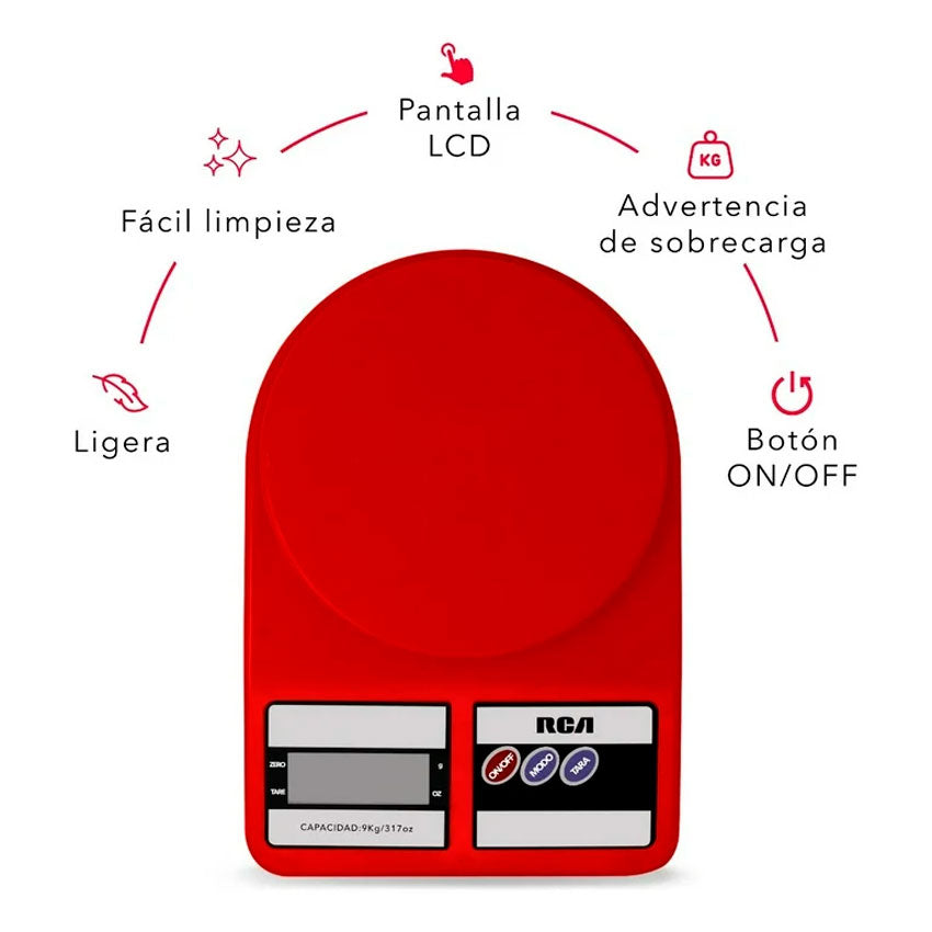 RCA BASCULA DIGITAL DE COCINA ROJA
