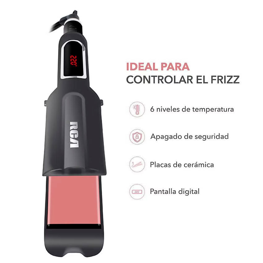 RCA PLANCHA DE CABELLO ALACIADORA CERAMICA 6 NIVELES DE CALOR