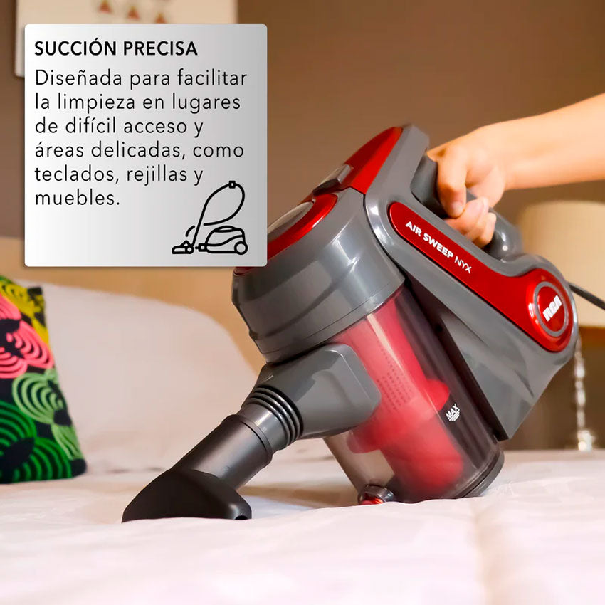 RCA NYX RC-A1 – ASPIRADORA DE MANO 2 EN 1 CON POTENTE SUCCIÓN DE 600 W Y ACCESORIOS MULTIFUNCIÓN