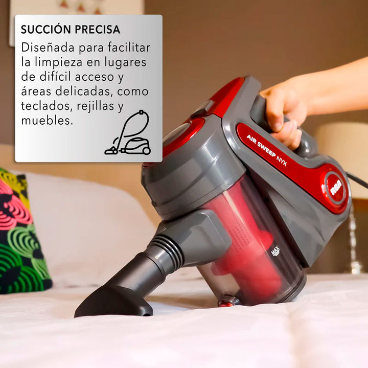 RCA NYX RC-A1 – ASPIRADORA DE MANO 2 EN 1 CON POTENTE SUCCIÓN DE 600 W Y ACCESORIOS MULTIFUNCIÓN