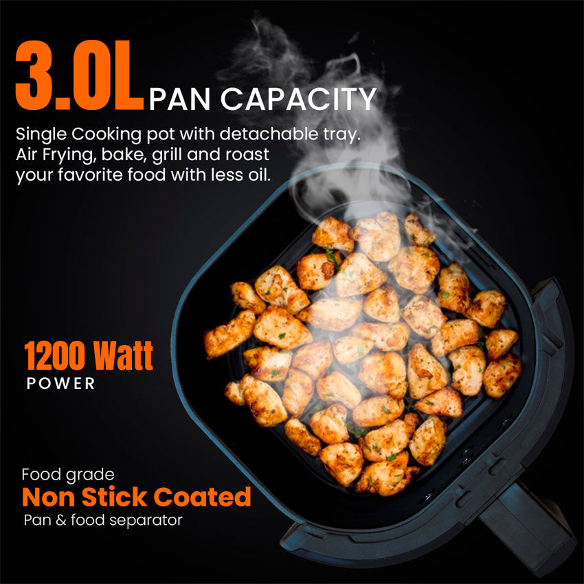 FREIDORA DE AIRE RCA DIGITAL 3L NEGRA