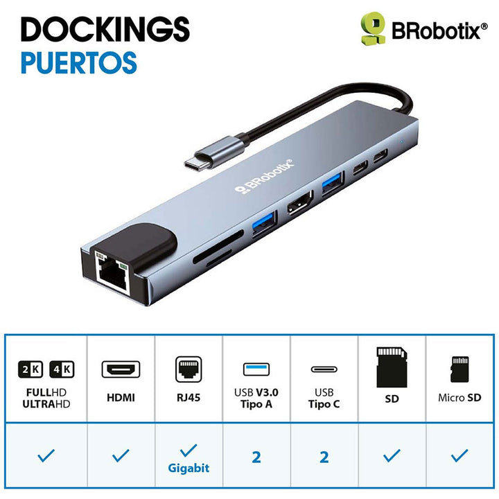 BROBOTIX ADAPTADOR USB TIPO "C" A RJ45