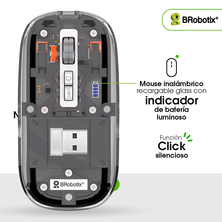 Mouse Inal. y Recargable Brobotix