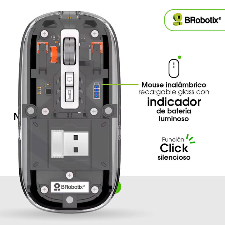 Mouse Inal. y Recargable Brobotix