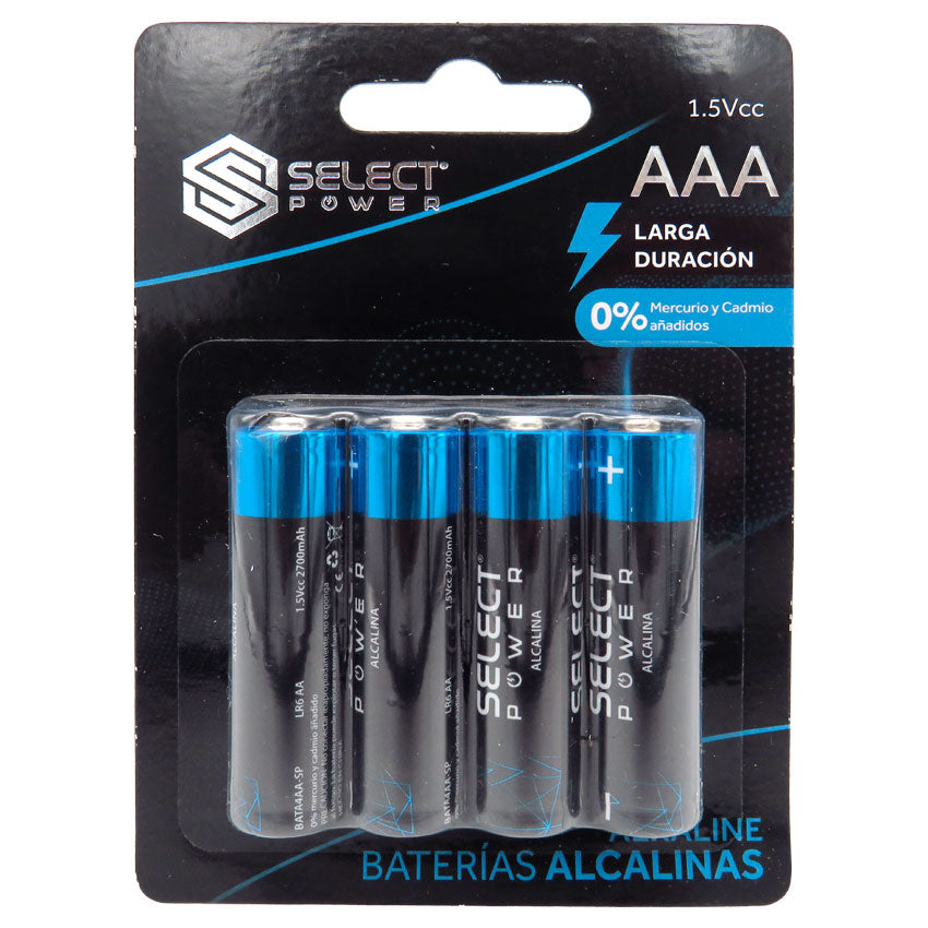 SELECT SOUND BATERIA AAA ALCALINAS CON 4