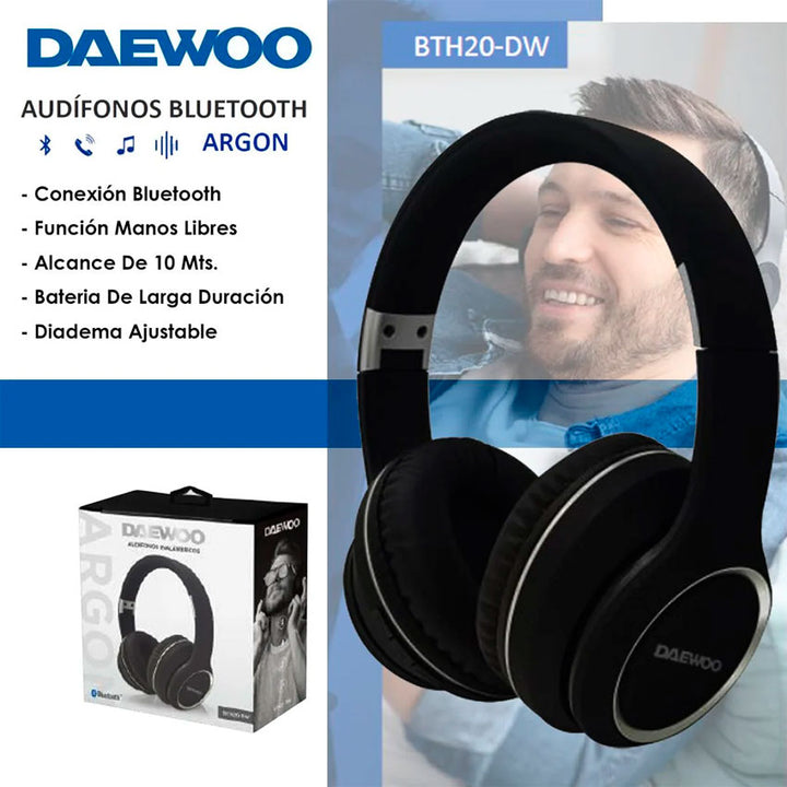 DAEWOO AUDIFONOS BLUETOOTH ARGON NEGRO "G"