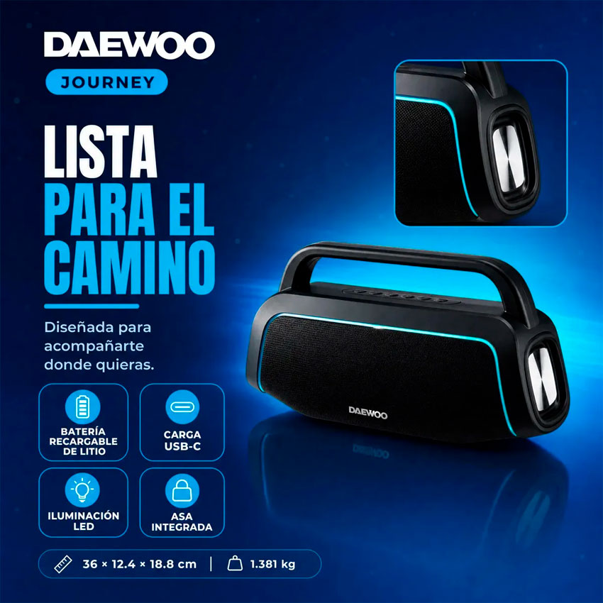 Bocina Bluetooth Daewoo Dw Journey Negro
