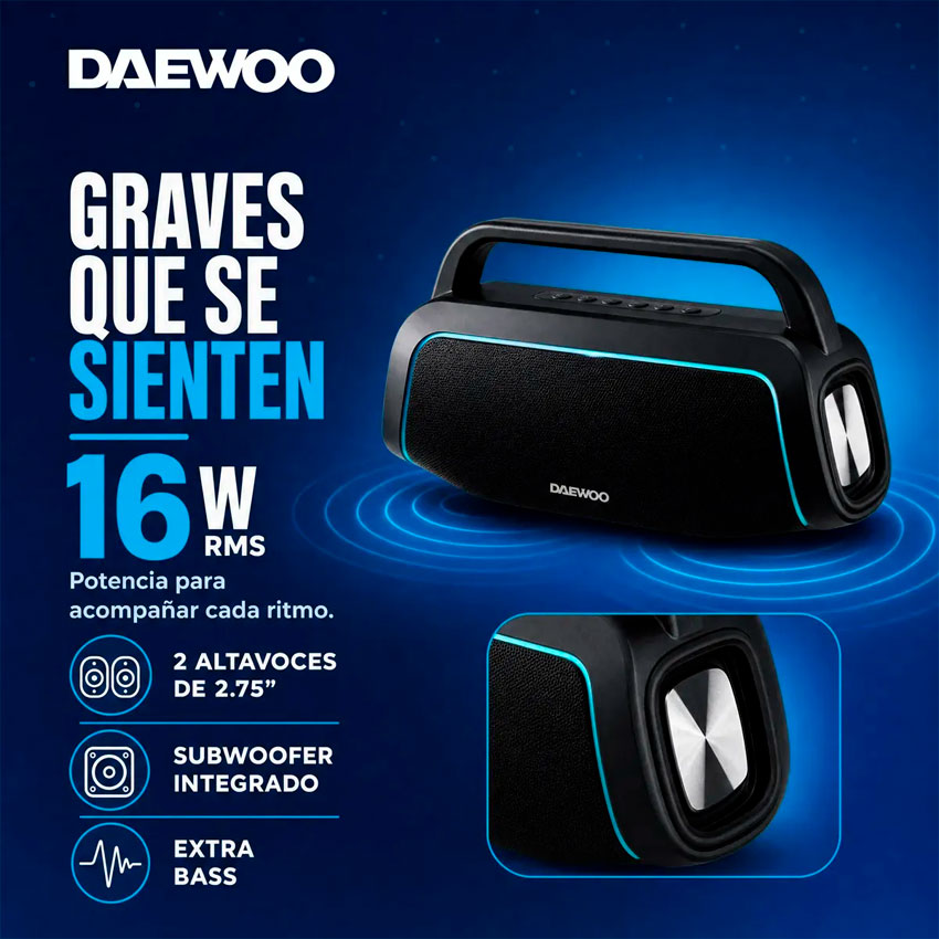 Bocina Bluetooth Daewoo Dw Journey Negro