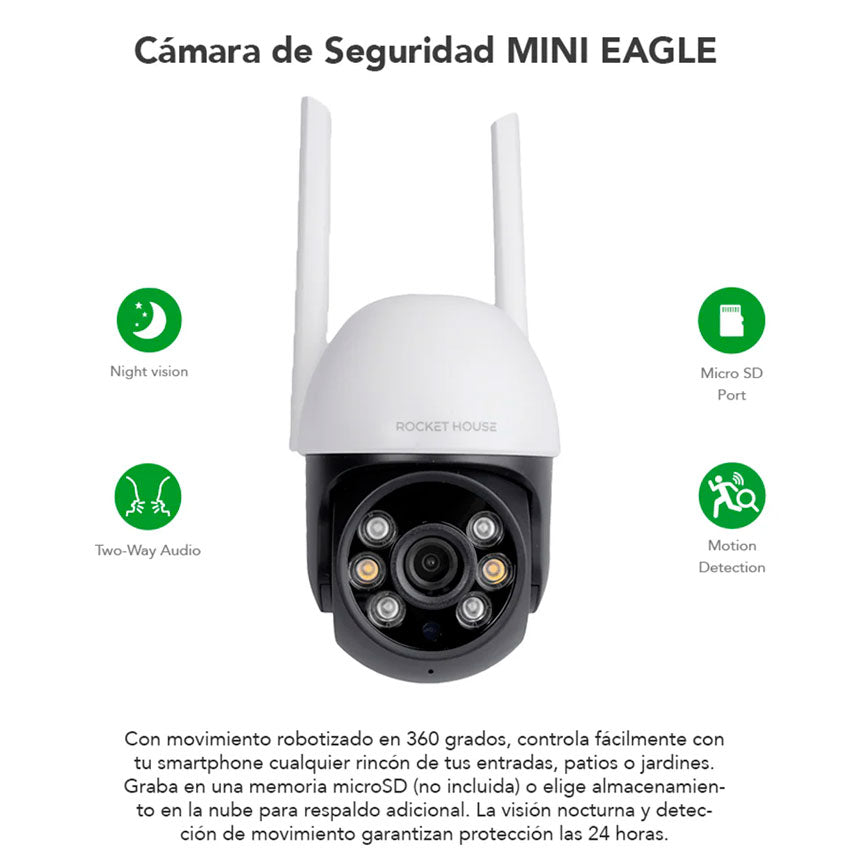 ROCKET HOUSE CAMARA DE SEGURIDAD MINI-EAGLE PARA EXTERIOR