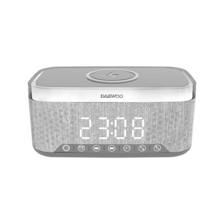 Daewoo Reloj Despertador y Bocina Bluetooth con Cargador Wireless 15w