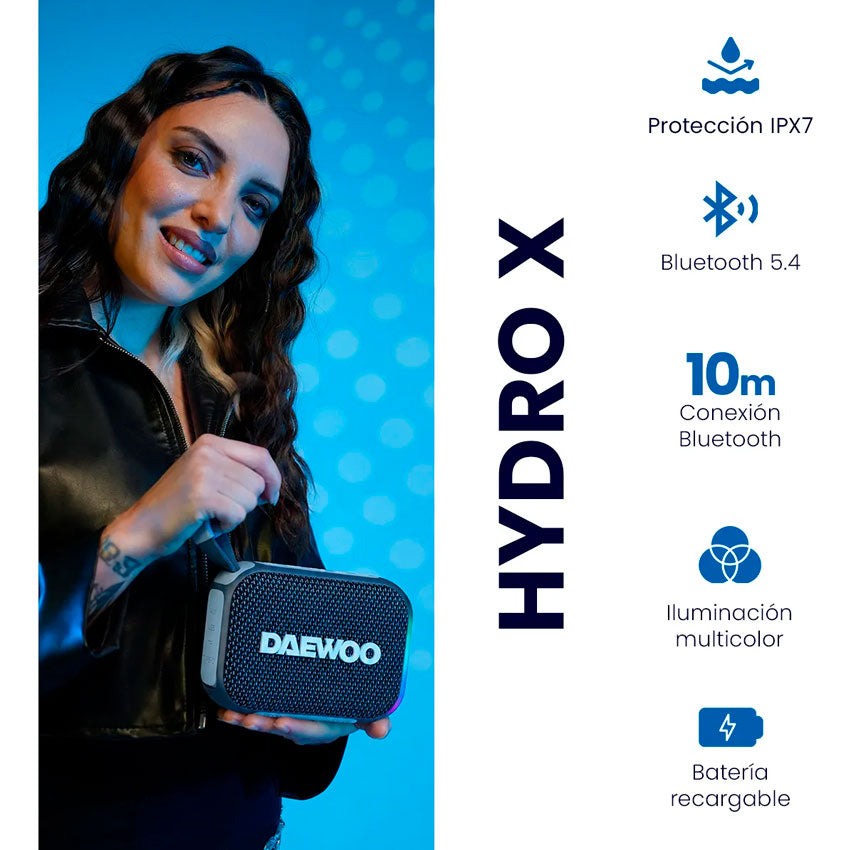 Bocina Bluetooth Daewoo Hydro X Azul