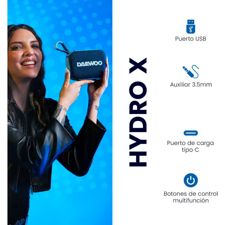 Bocina Bluetooth Daewoo Hydro X Azul
