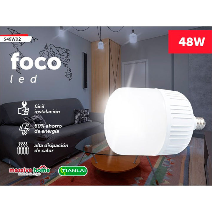 FOCO LED TIPO BALA 48W (240W) LUZ BLANCA TIANLAI