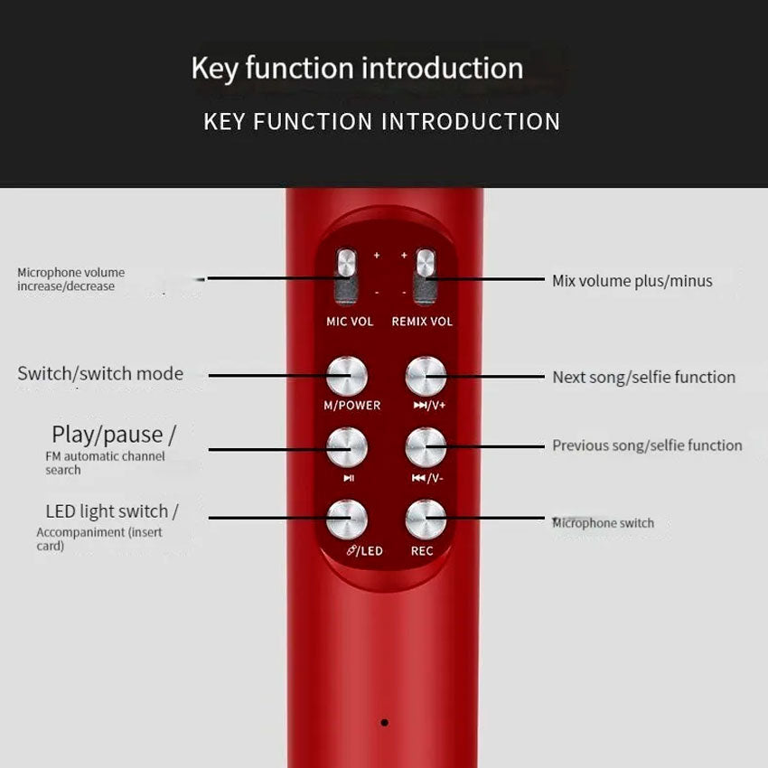 LINKBITS BOCINA BLUETOOTH TIPO MICROFONO ROJO