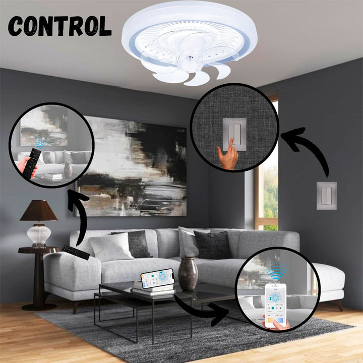 VENTILADOR DE TECHO CON LUZ LED APP MEGALUZ