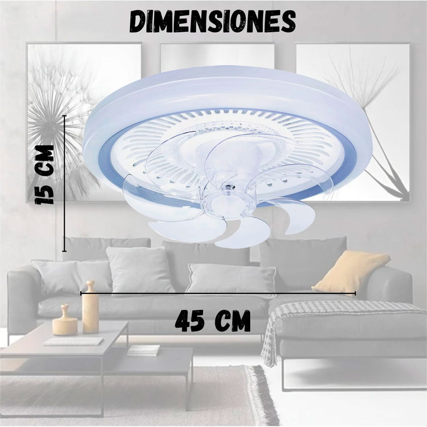VENTILADOR DE TECHO CON LUZ LED APP MEGALUZ