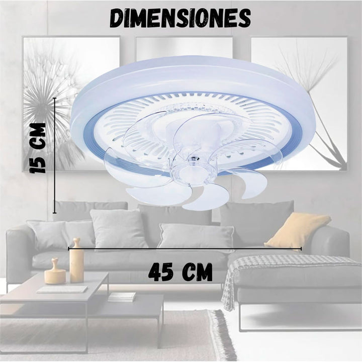 VENTILADOR DE TECHO CON LUZ LED APP MEGALUZ