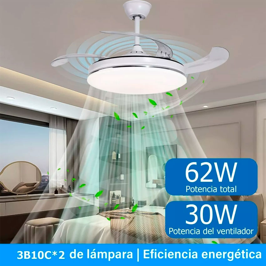 VENTILADOR DE TECHO CON LAMPARA LED