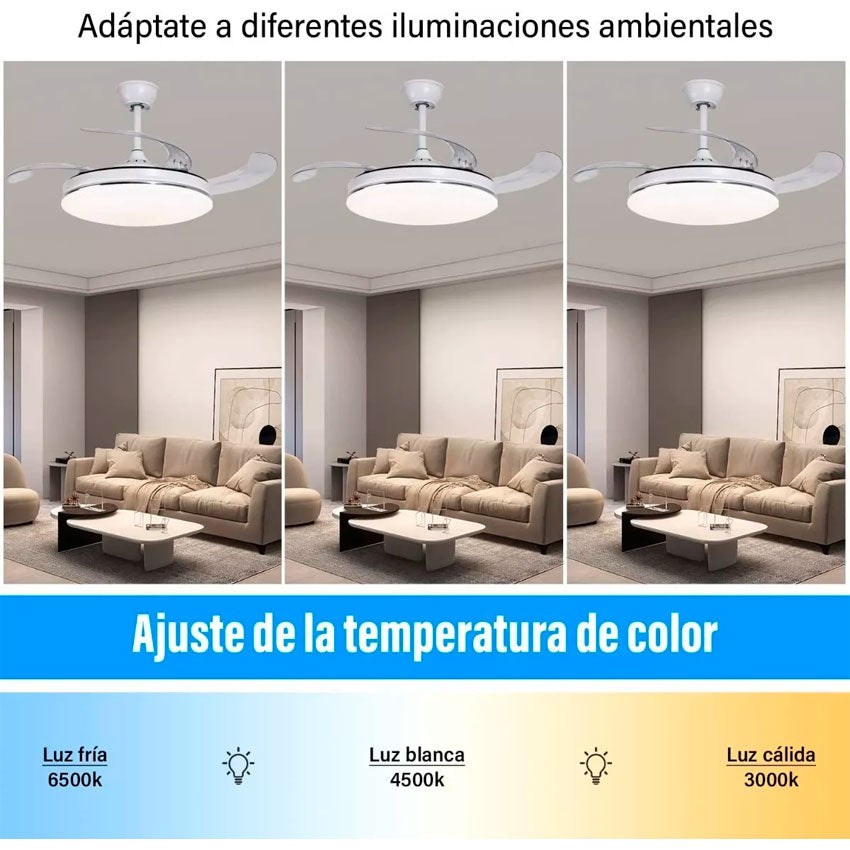 VENTILADOR DE TECHO CON LAMPARA LED