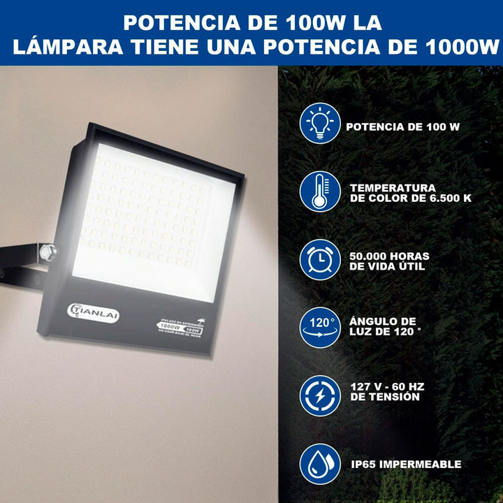 REFLECTOR LUZ LED PARA EXTERIOR 100